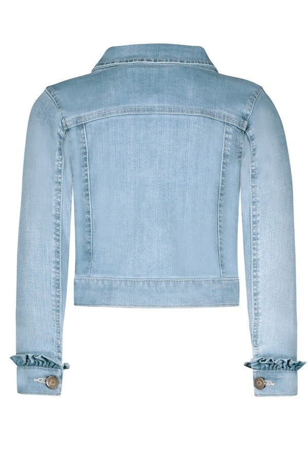 Meisjes Ls Denim Jacket van Like Flo in de kleur lt denim in maat 116.