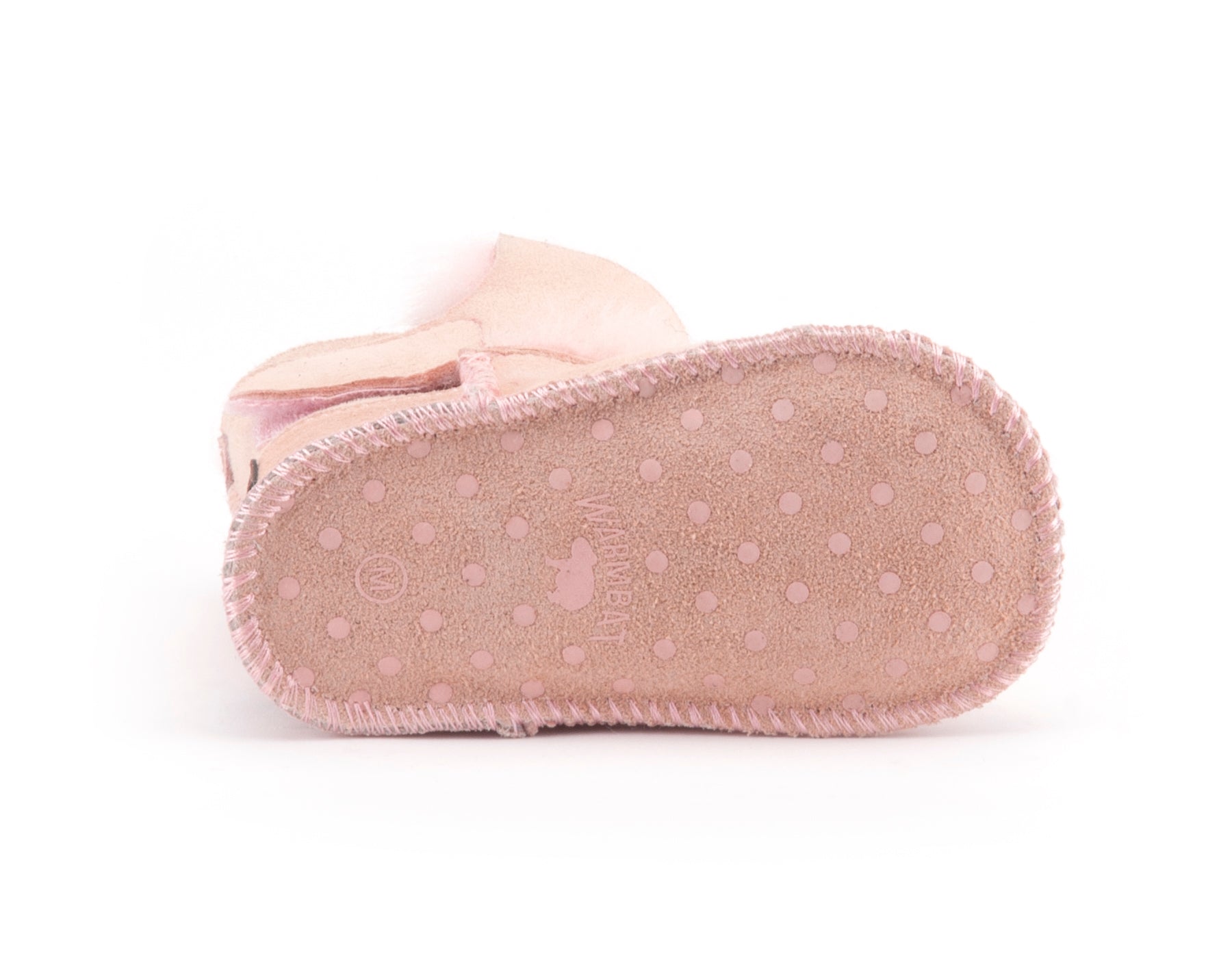 Warmbat Hay Baby bootie with velcro strap Dusty Pink