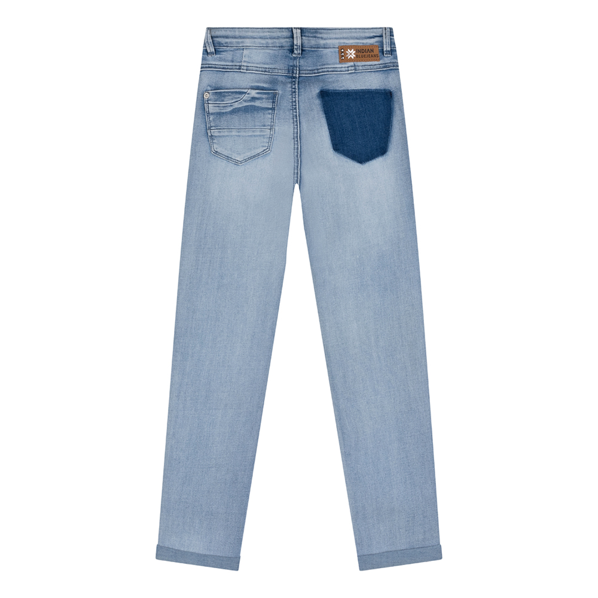 Meisjes Blue Sue Damaged Straight Fit van Indian Blue Jeans in de kleur Light Denim in maat 176.