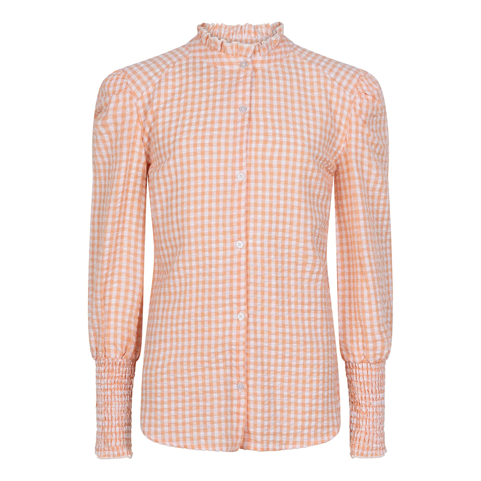 Meisjes Shirt Longsleeve Small Check van Indian Blue Jeans in de kleur Coral Peach in maat 176.