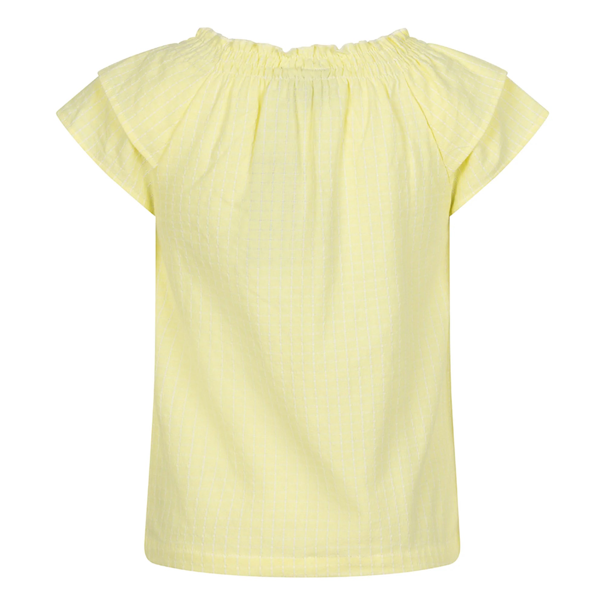 Meisjes Shirt Short Sleeve Fancy Check van Indian Blue Jeans in de kleur Vanilla in maat 176.