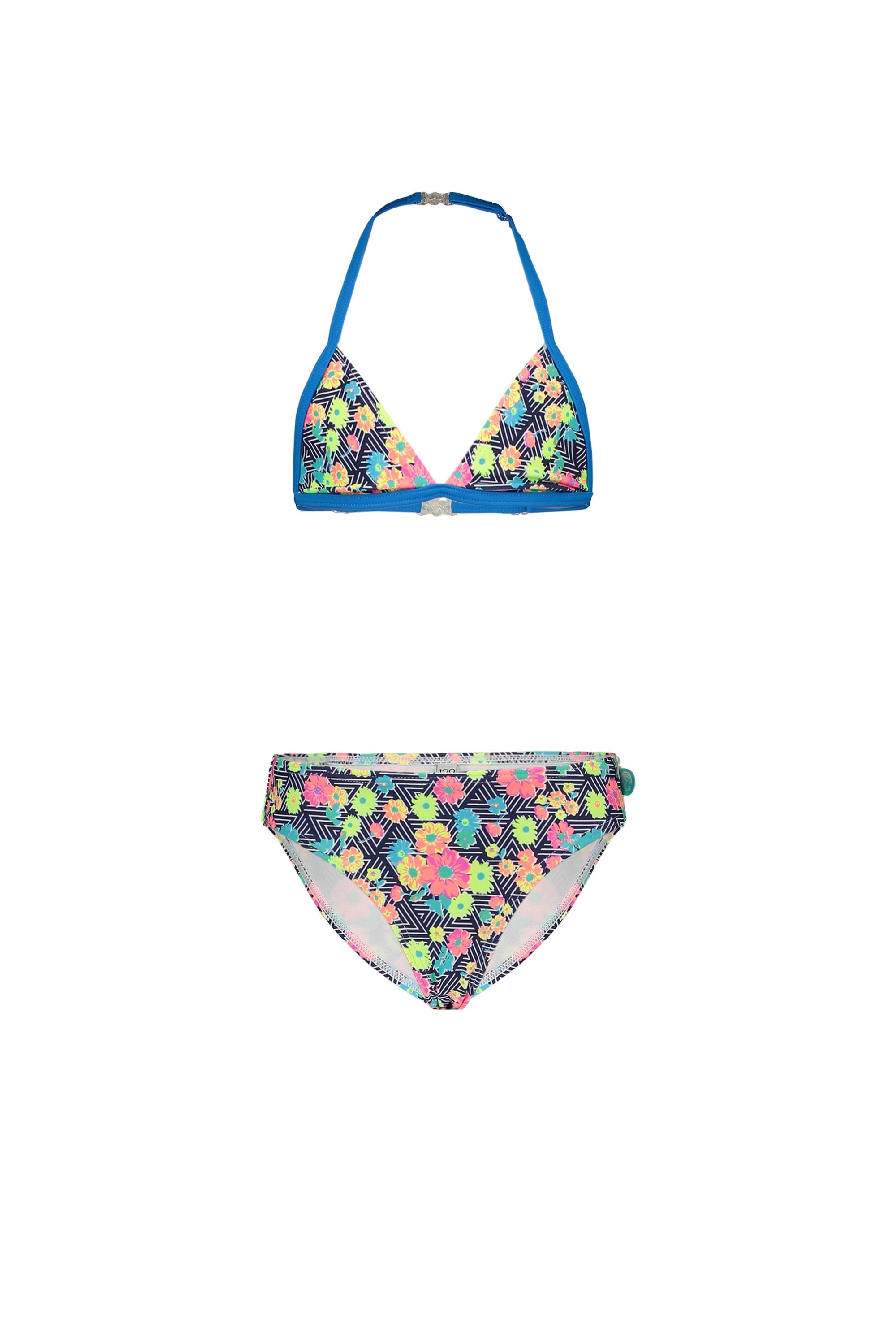 Meisjes Girls tropical flowers ao triangle bikini van Just Beach in de kleur Tropical flowers in maat 140.
