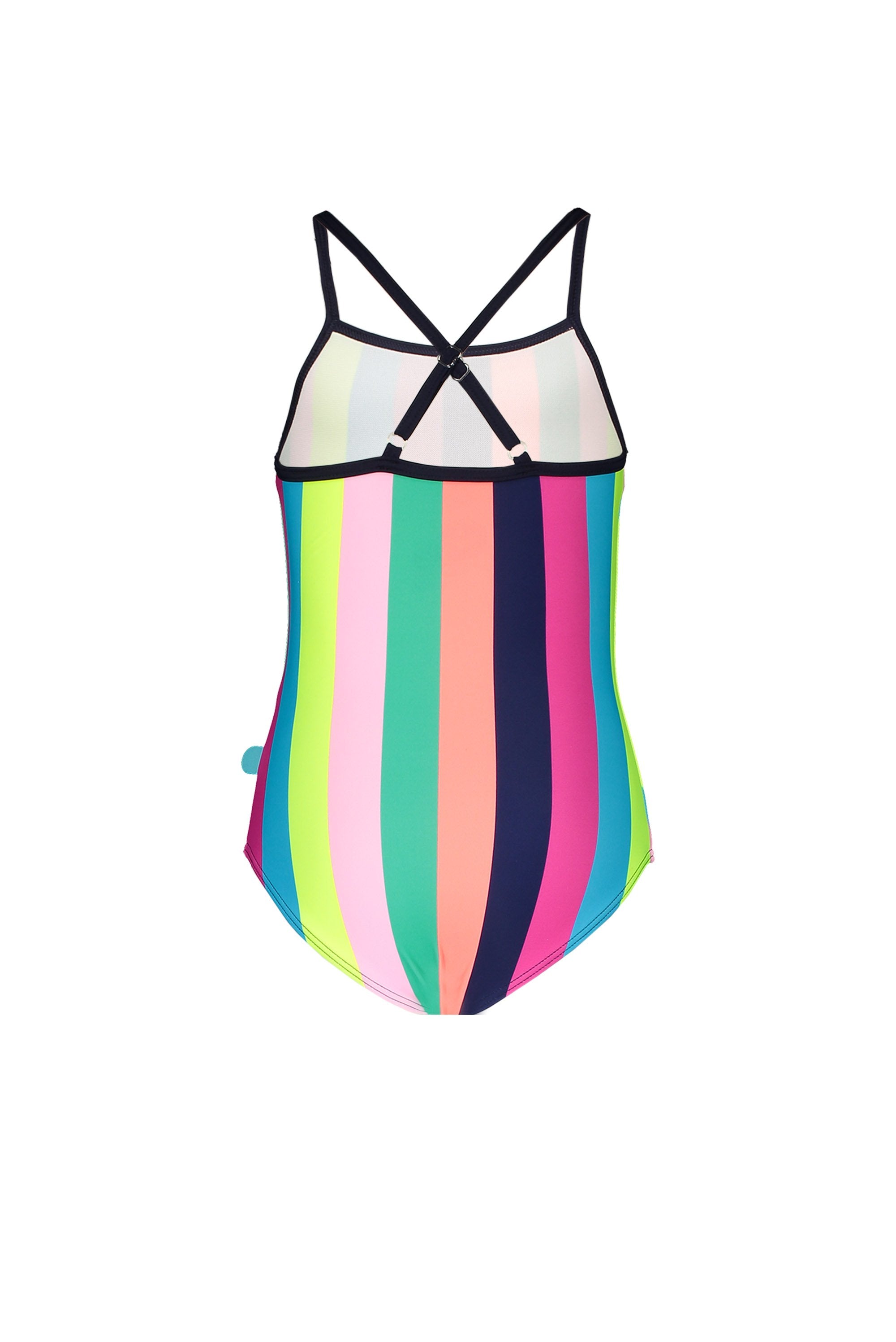 Meisjes Girls tropical stripes ao swimsuit van Just Beach in de kleur Tropical stripes in maat 140.