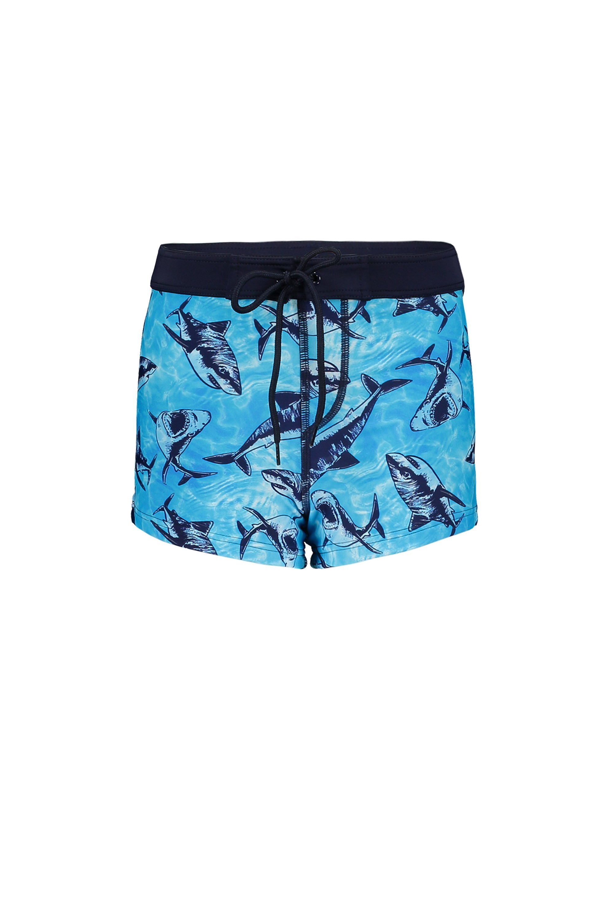 Jongens Boys swimshort van Just Beach in de kleur Tropical shark in maat 140.