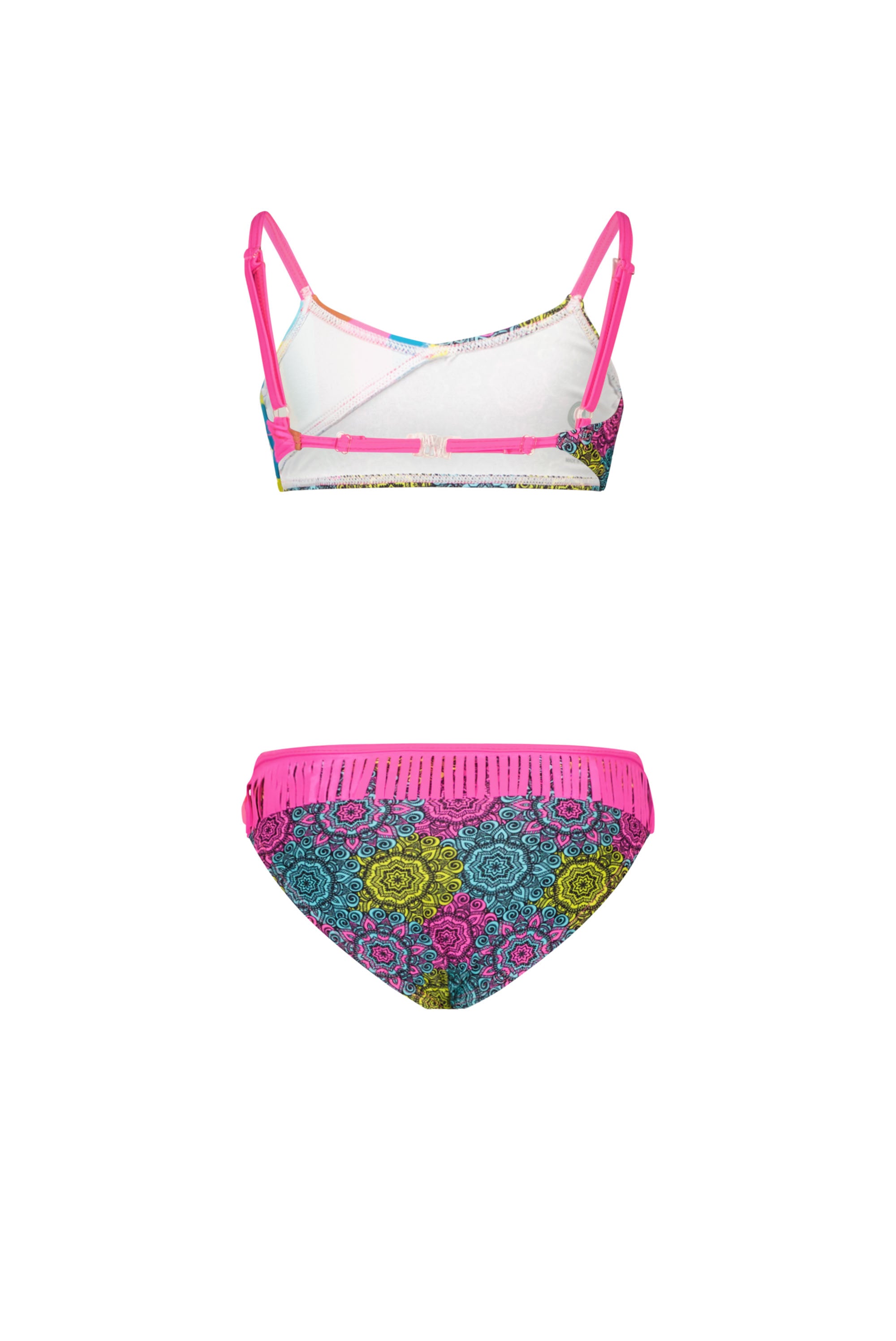 Just Beach Girls boho lemon bikini with fringe details on pants