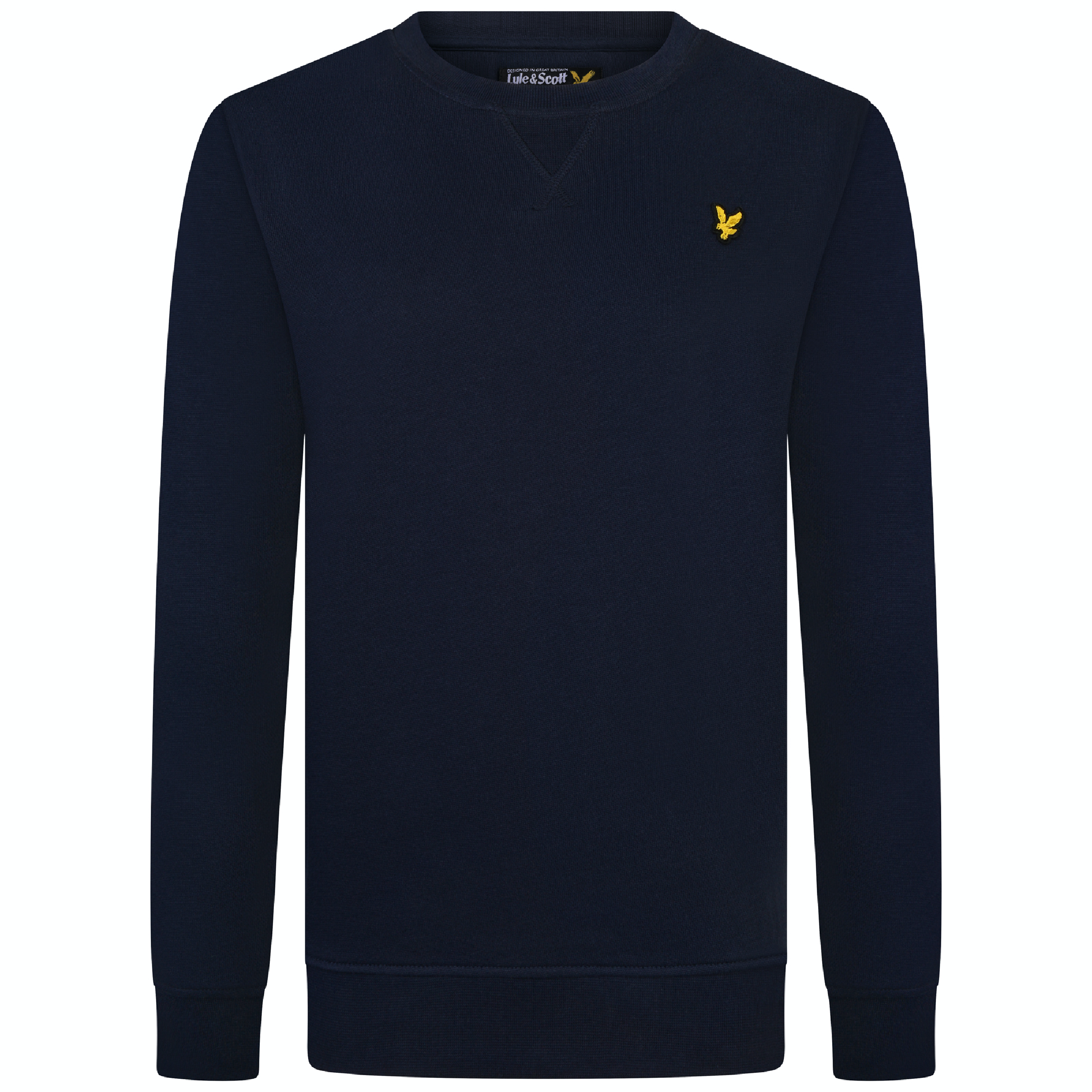 Jongens Classic Crew Neck Fleece Navy Blazer van Lyle & Scott in de kleur Navy Blazer in maat 170-176.