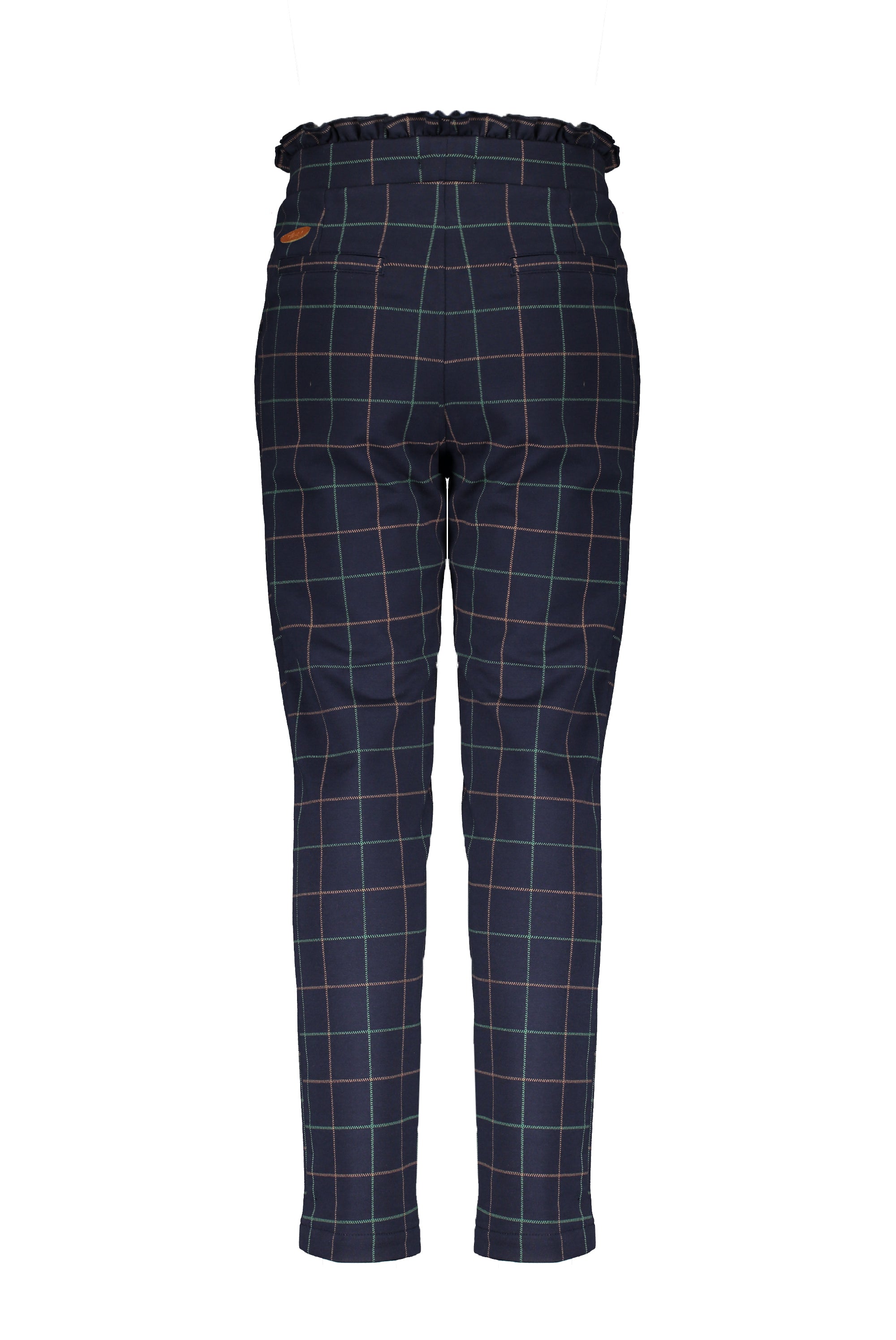 NoNo Suna paperbag pants AOP check with frilled waistband