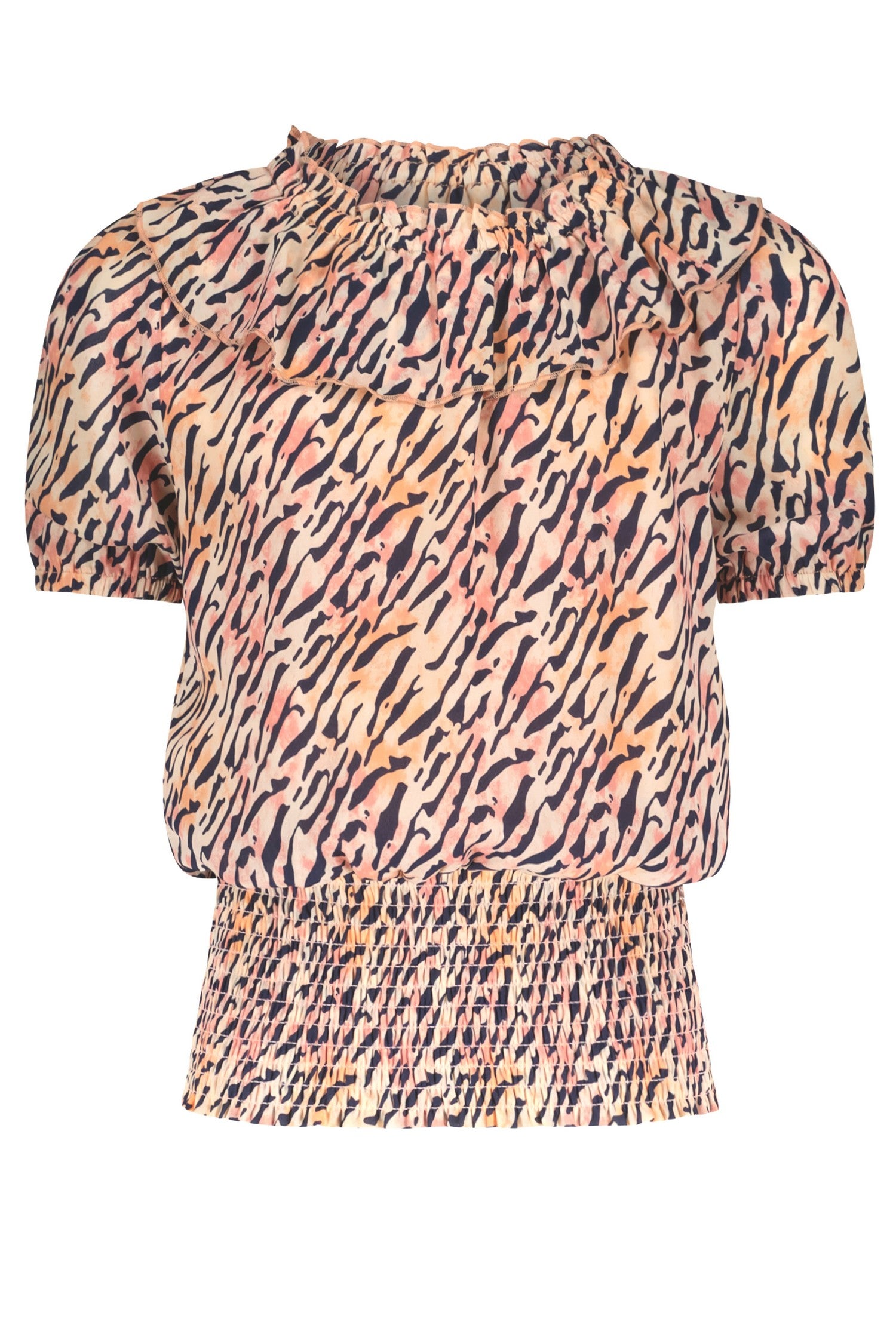 NoBell Tommy blouse s/sl with smocked waistband