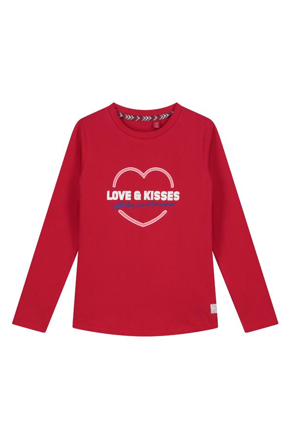 Meisjes Longsleeve van Quapi in de kleur Cherry Red in maat 134/140.