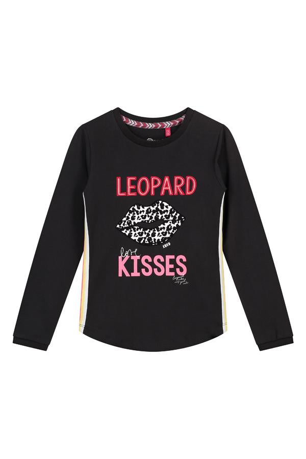 Meisjes Longsleeve van Quapi in de kleur Dark Grey in maat 134/140.