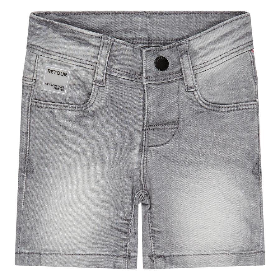 Jongens Jeansshort Diets van RETOUR in de kleur light grey denim in maat 86.