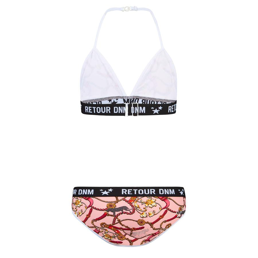 Meisjes Triangelbikini Colette van Retour Jeans in de kleur Old Pink in maat 134/140.