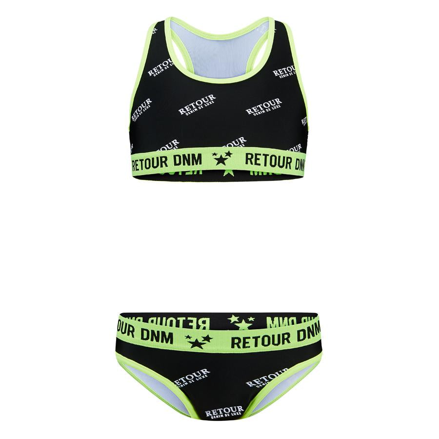 Meisjes Bikini Donatella van Retour Jeans in de kleur Black in maat 134/140.