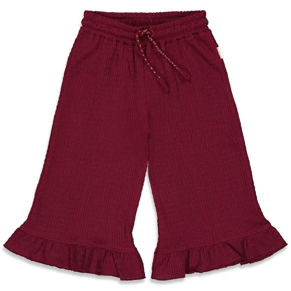 Meisjes Culotte plissé - Birds Of Paradise van Jubel in de kleur Bordeaux in maat 140.