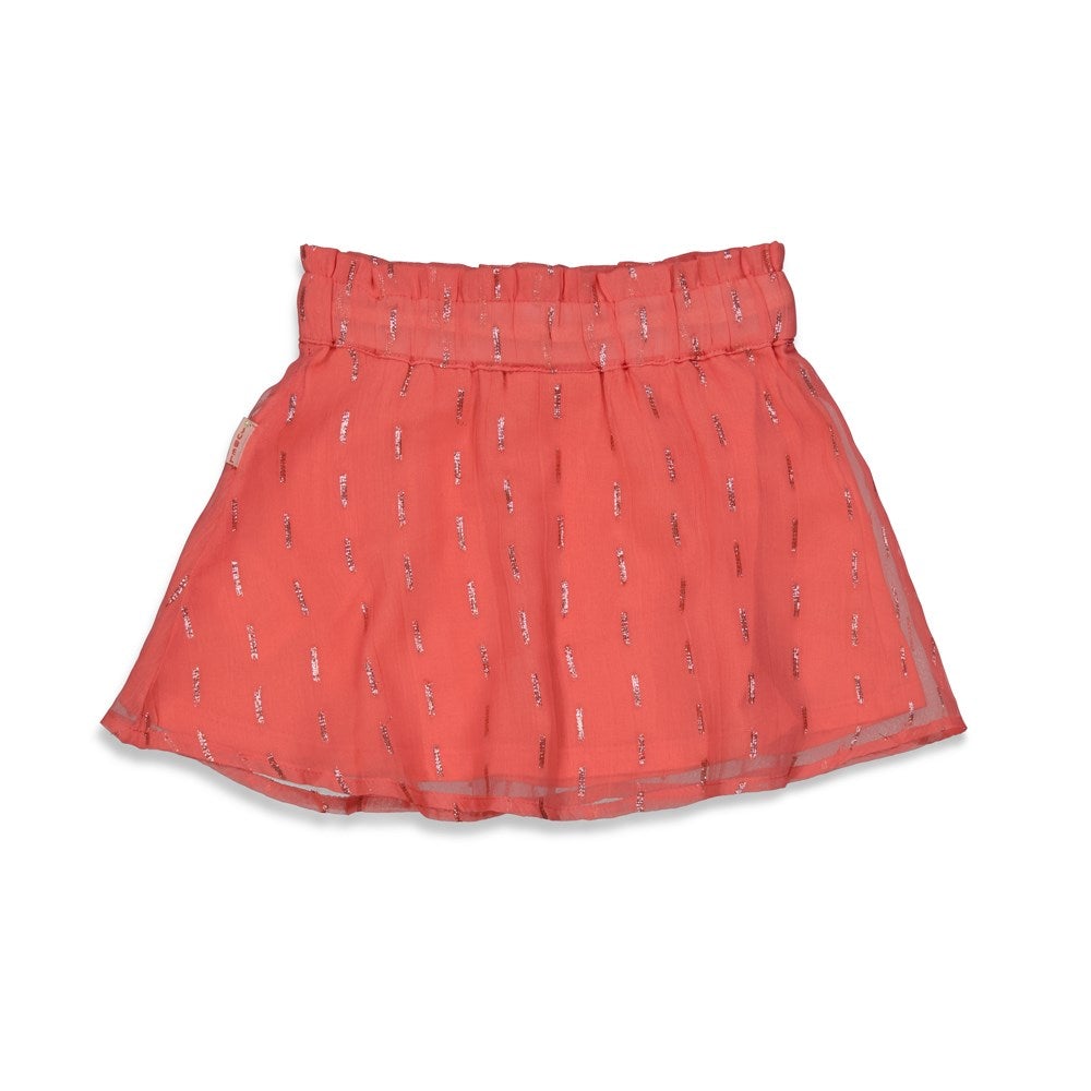 Meisjes Rok voile - Papaya Punch van Jubel in de kleur Koraal in maat 140.