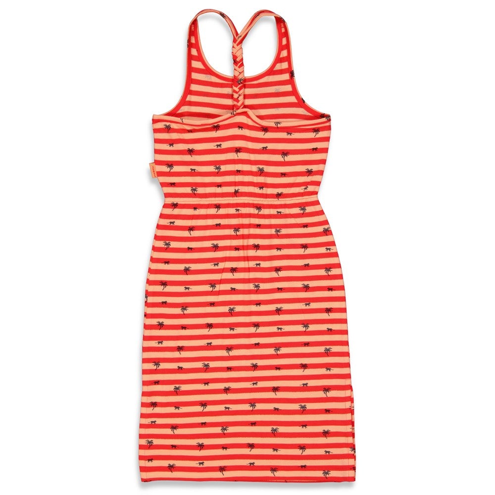 Meisjes Maxi jurk - Papaya Punch van Jubel in de kleur Rood in maat 140.