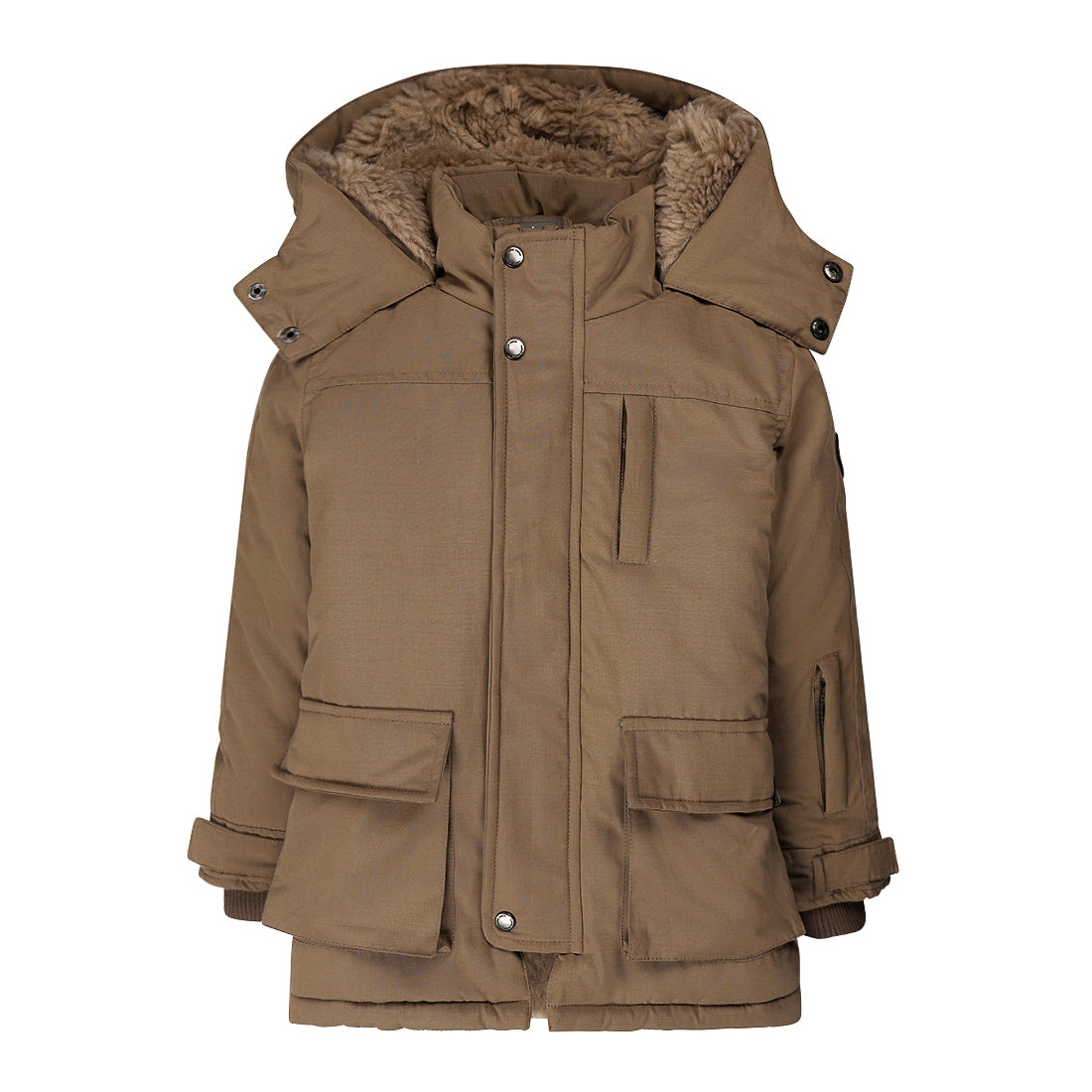 Jongens Jacket parka water repellent van Koko Noko in de kleur Pebble in maat 128.