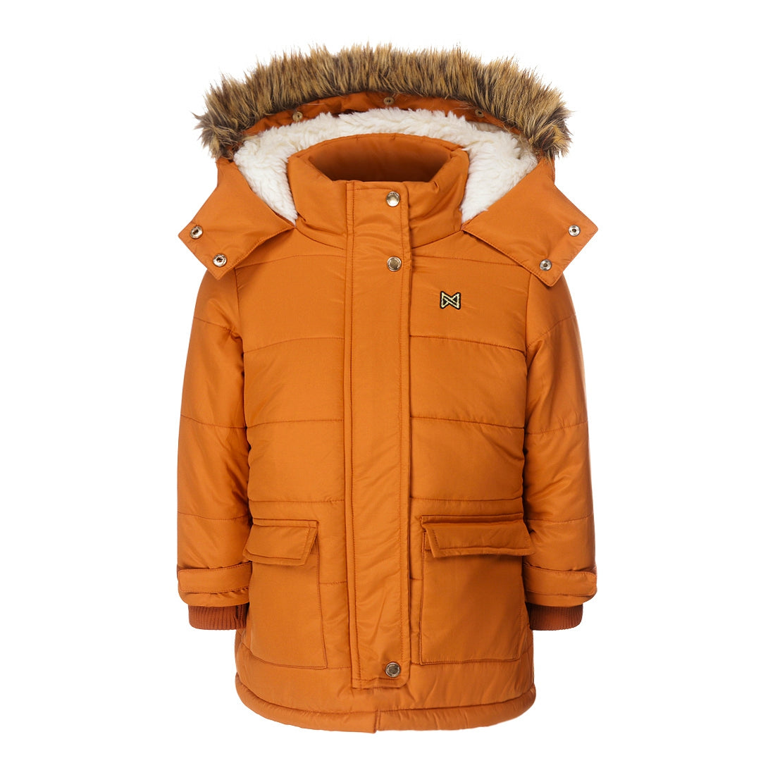 Meisjes Jacket parka with hood water repellent van Koko Noko in de kleur Rust in maat 128.