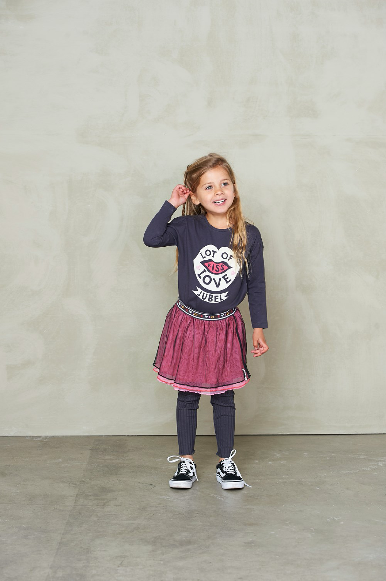 Meisjes Legging - Bittersweet van Jubel in de kleur Antraciet in maat 140.