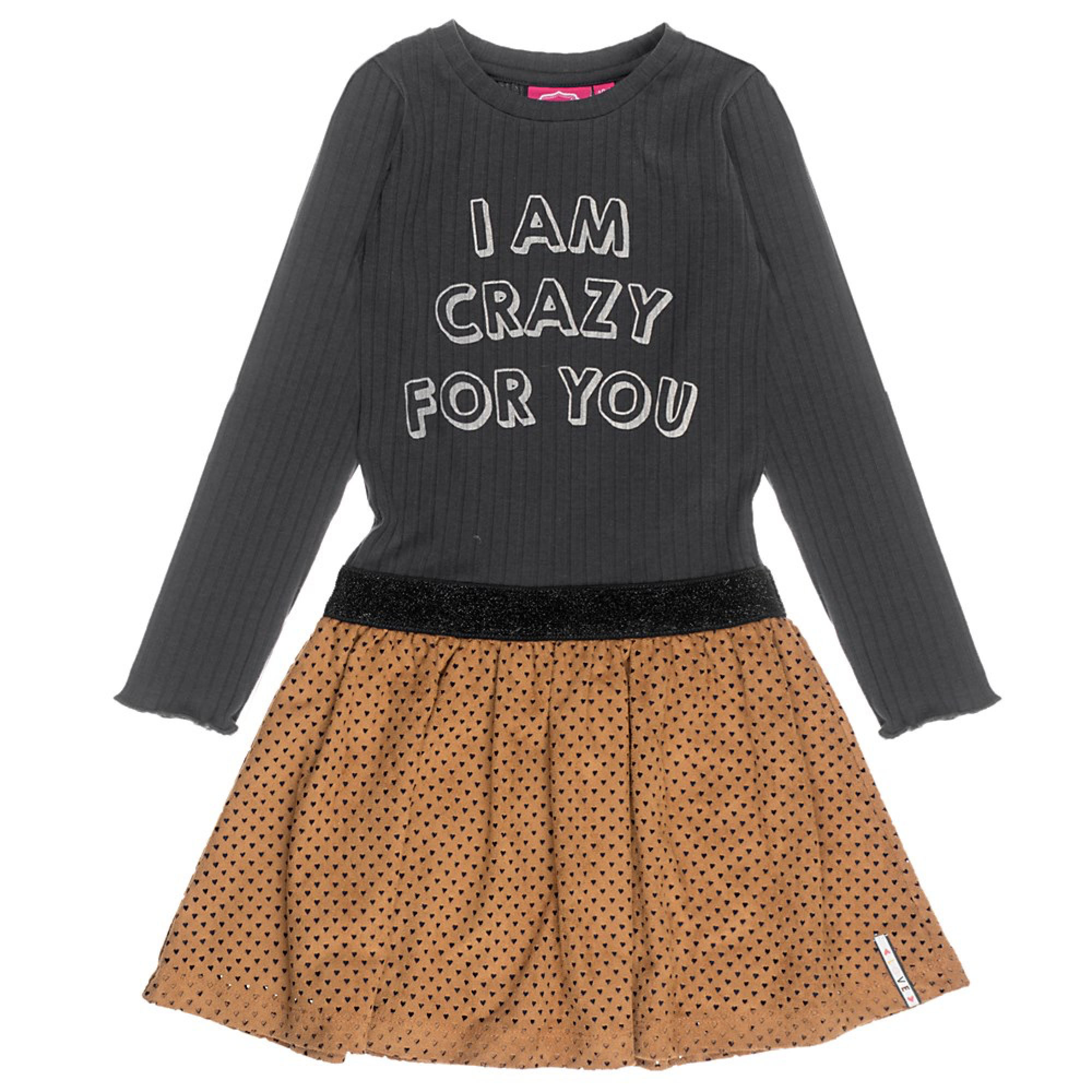 Meisjes Jurk Crazy - Bittersweet van Jubel in de kleur Bruin in maat 140.