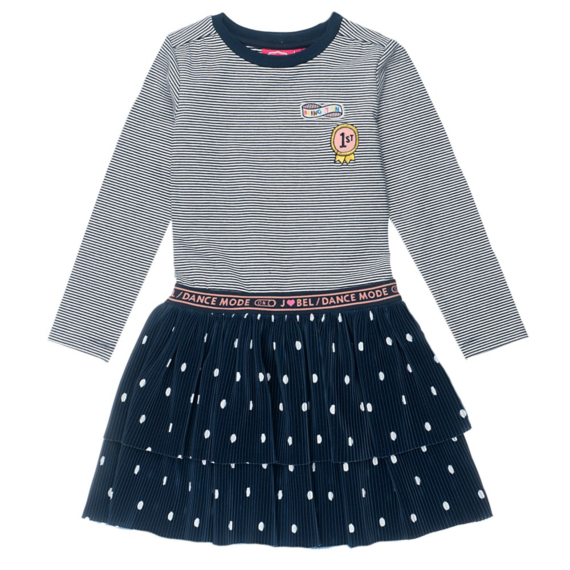 Meisjes Jurk streep / AOP - Pret-A-Party van Jubel in de kleur Zilver in maat 140.