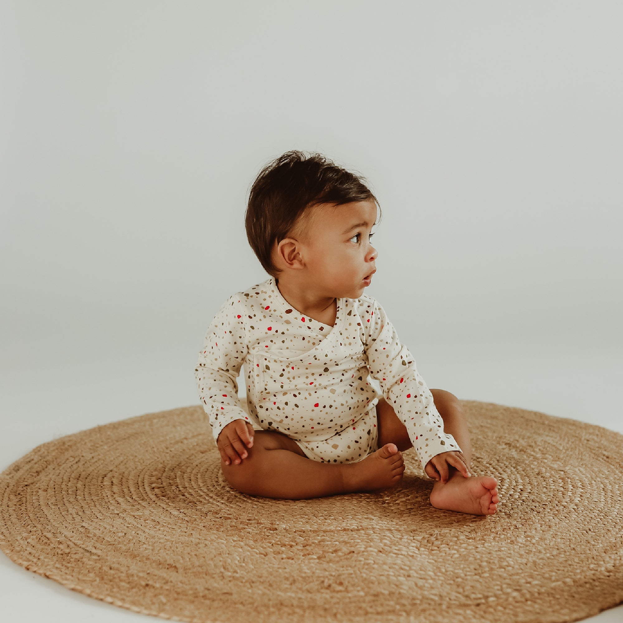 Jongens Romper Aaike | Stones van Your Wishes in de kleur Ecru in maat 74.