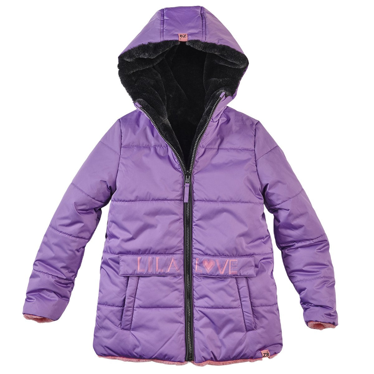 Meisjes Winterjas Berlinda van Z8 in de kleur Purple power in maat 140/146.