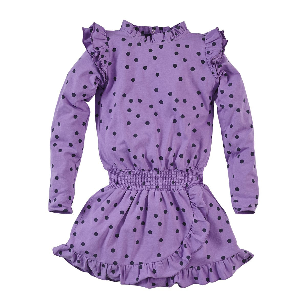 Meisjes Jurk lange mouw Elora van Z8 in de kleur Purple power/AOP in maat 140/146.