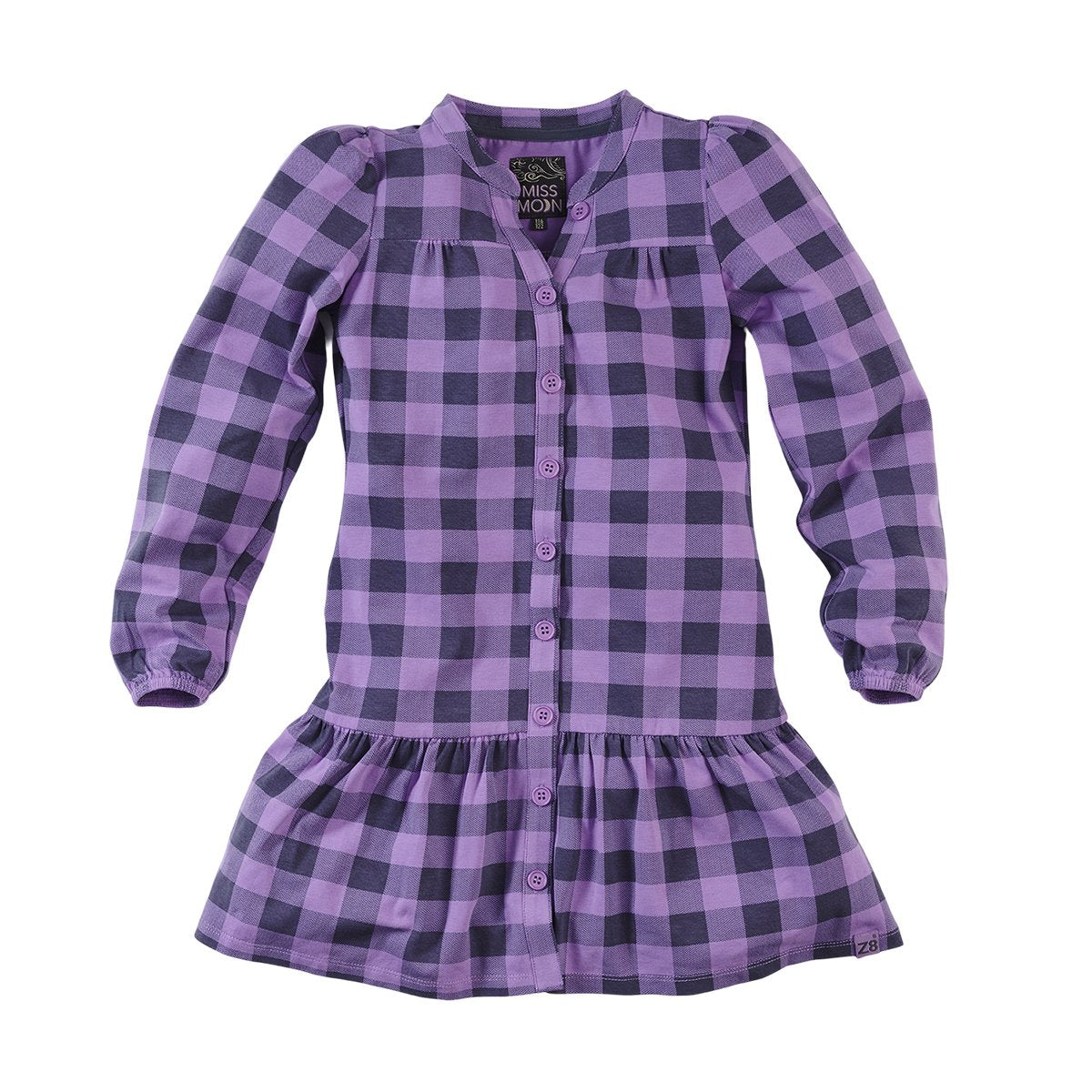 Meisjes Jurk lange mouw Floor van Z8 in de kleur Purple power/AOP in maat 140/146.