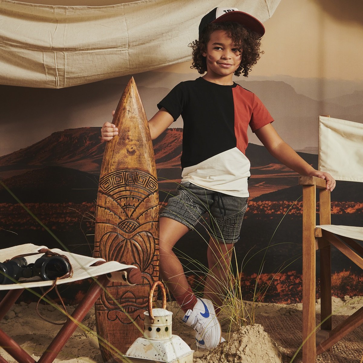 Jongens Cap Raza van Z8 in de kleur Beasty black in maat M.