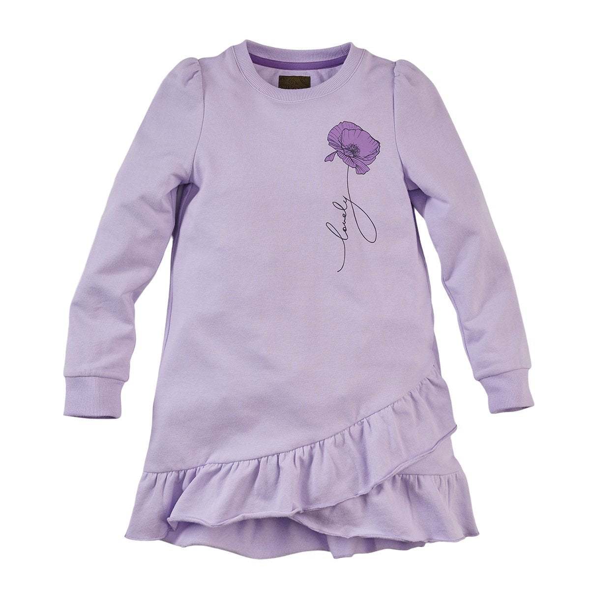 Meisjes Jurk lange mouw Holly van Z8 in de kleur Lila love in maat 140/146.