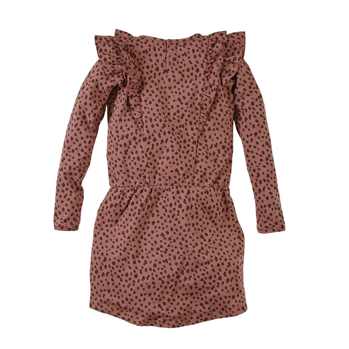 Meisjes Jurk lange mouw Katie van Z8 in de kleur Rusty rust/AOP in maat 140/146.