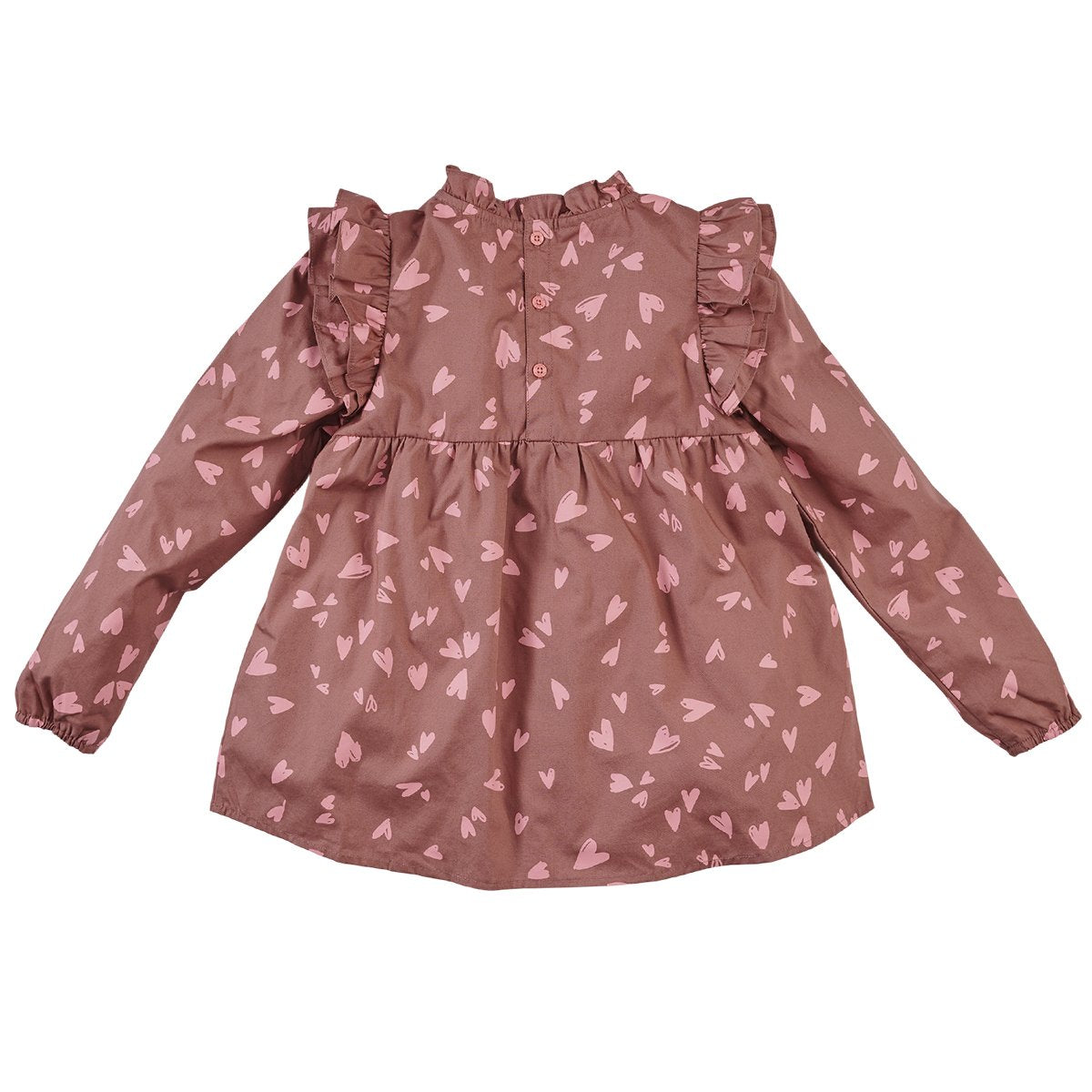 Meisjes Jurk lange mouw Lilly van Z8 in de kleur Rusty rust/AOP in maat 140/146.