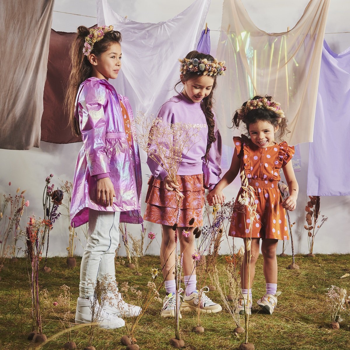 Meisjes Baby Salopette Minnie van Z8 in de kleur Happy henna in maat 86.