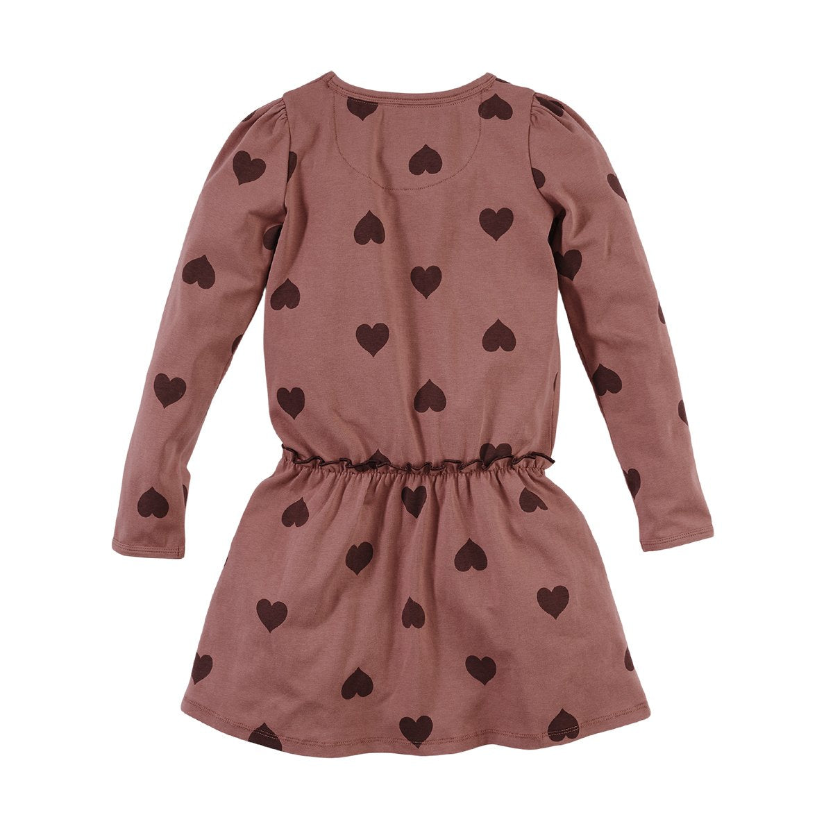 Meisjes Jurk lange mouw Pommelien van Z8 in de kleur Red rust/AOP in maat 140/146.