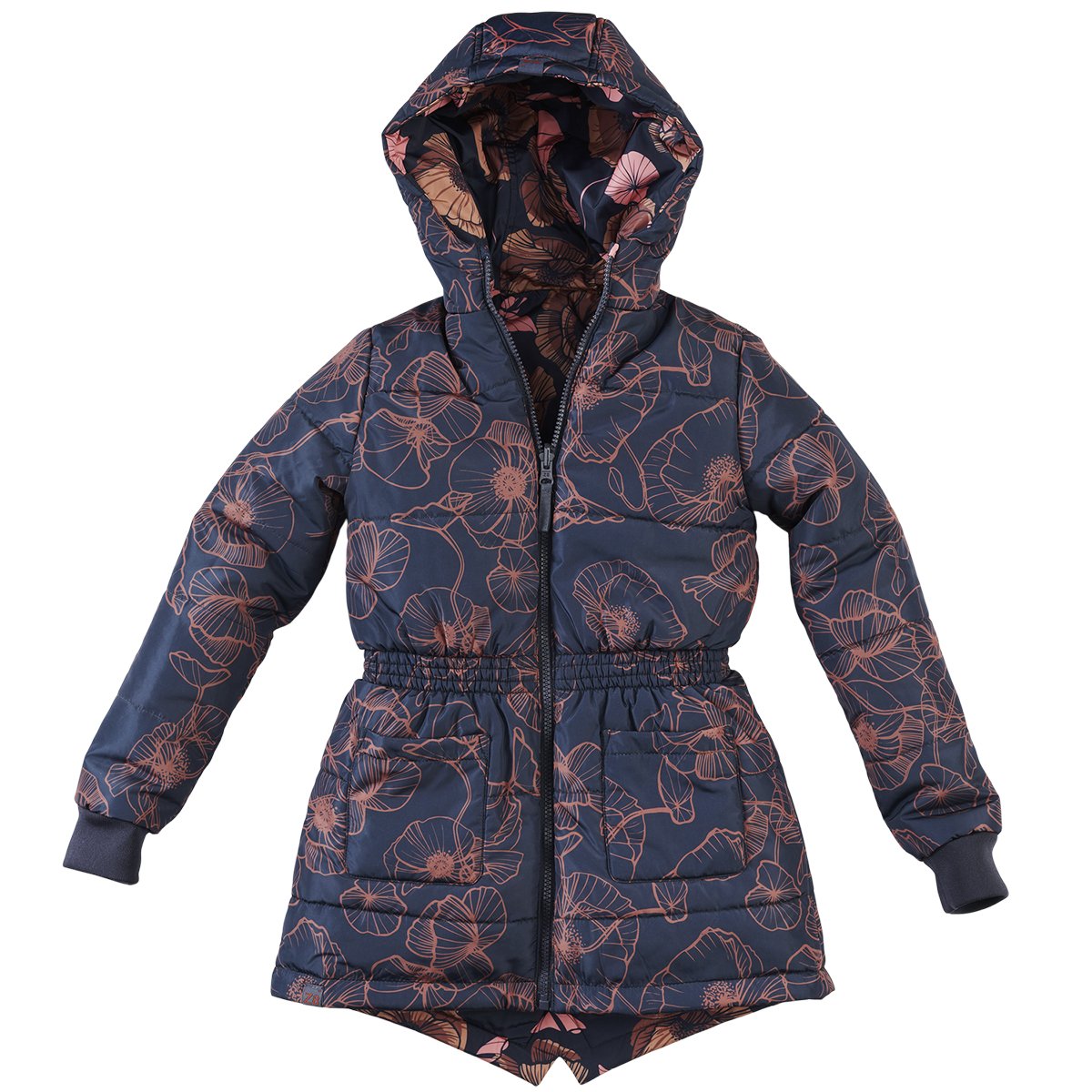 Meisjes Winterjas Sofie van Z8 in de kleur Lady gray/AOP in maat 140/146.