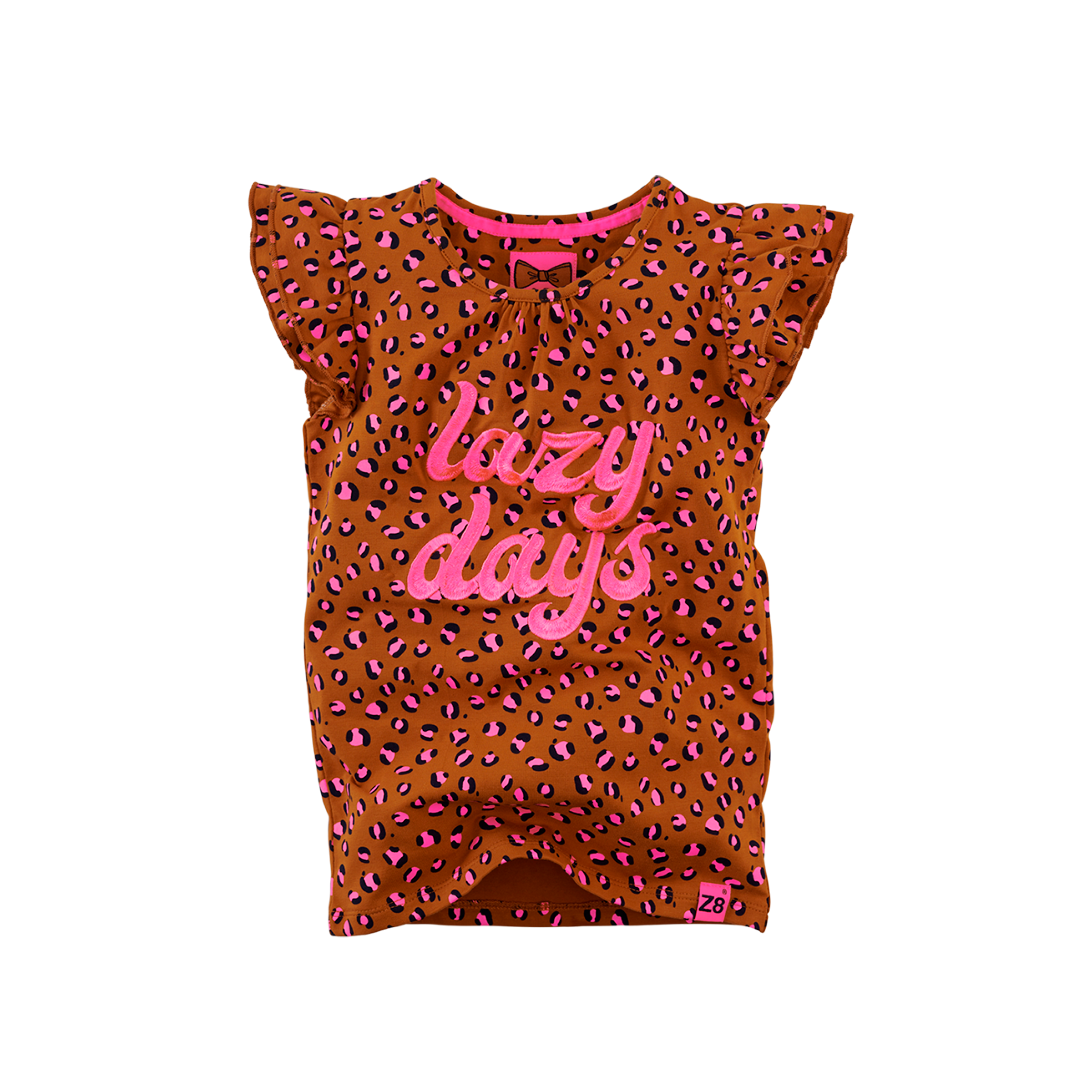 Meisjes van Z8 in de kleur Cognac/Leopard/AOP in maat 140, 146.