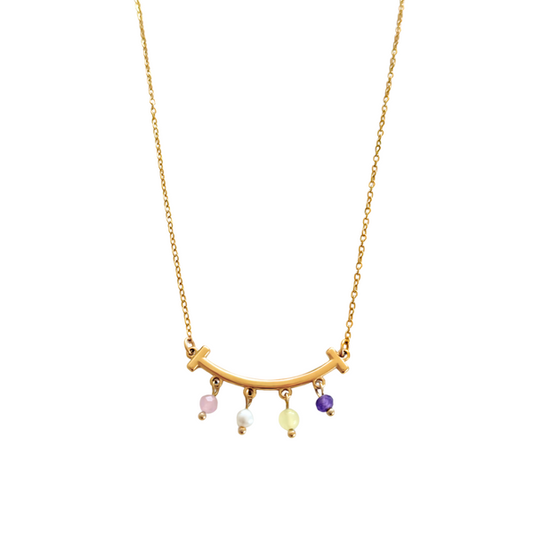 Edelsteen Hangertjes Ketting - Goud