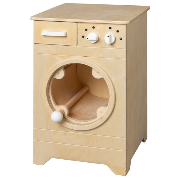 Van Dijk Toys houten speelgoed wasmachine - Naturel met wit (Kinderopvang kwaliteit)