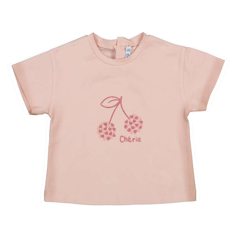 Meisjes Basic s/s t-shirt             van Mayoral in de kleur Peony      in maat 86.