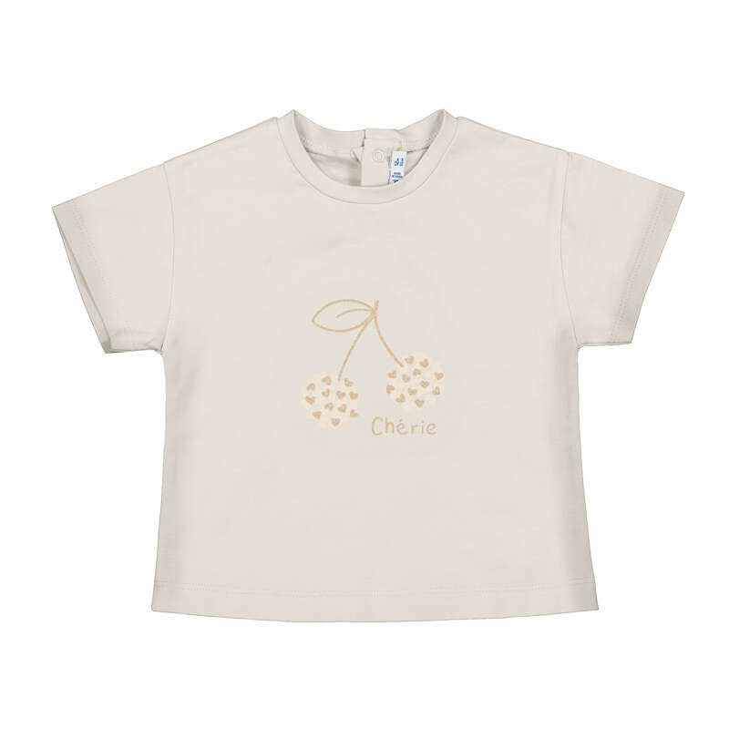 Meisjes Basic s/s t-shirt             van Mayoral in de kleur Bone       in maat 86.