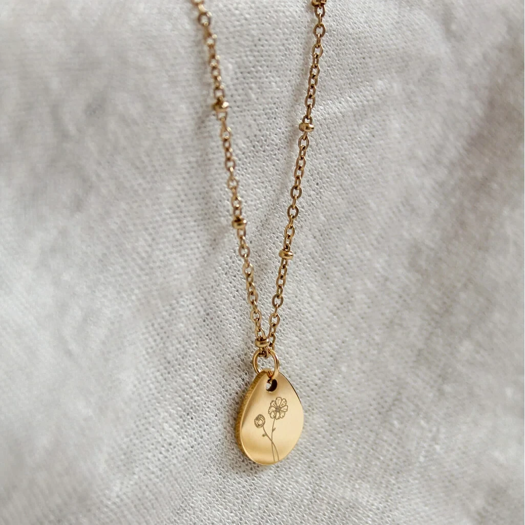 Gouden Geboortebloem Ketting (per maand te bestellen)