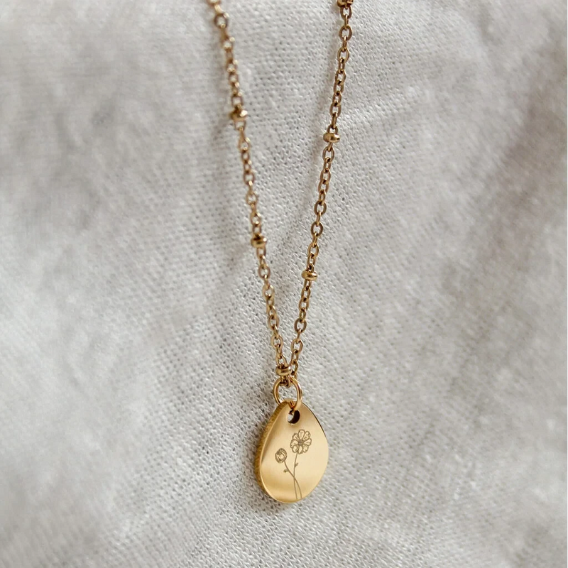 Gouden Geboortebloem Ketting (per maand te bestellen)