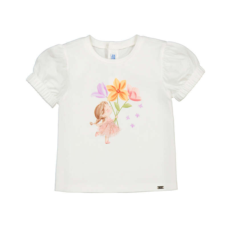 Meisjes S/s t-shirt                   van Mayoral in de kleur blossom    in maat 86.