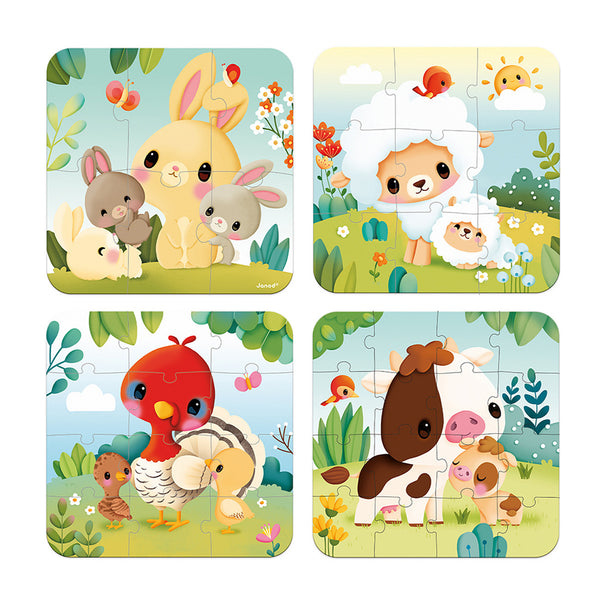 Janod Puzzel - 4 puzzels Boerderij