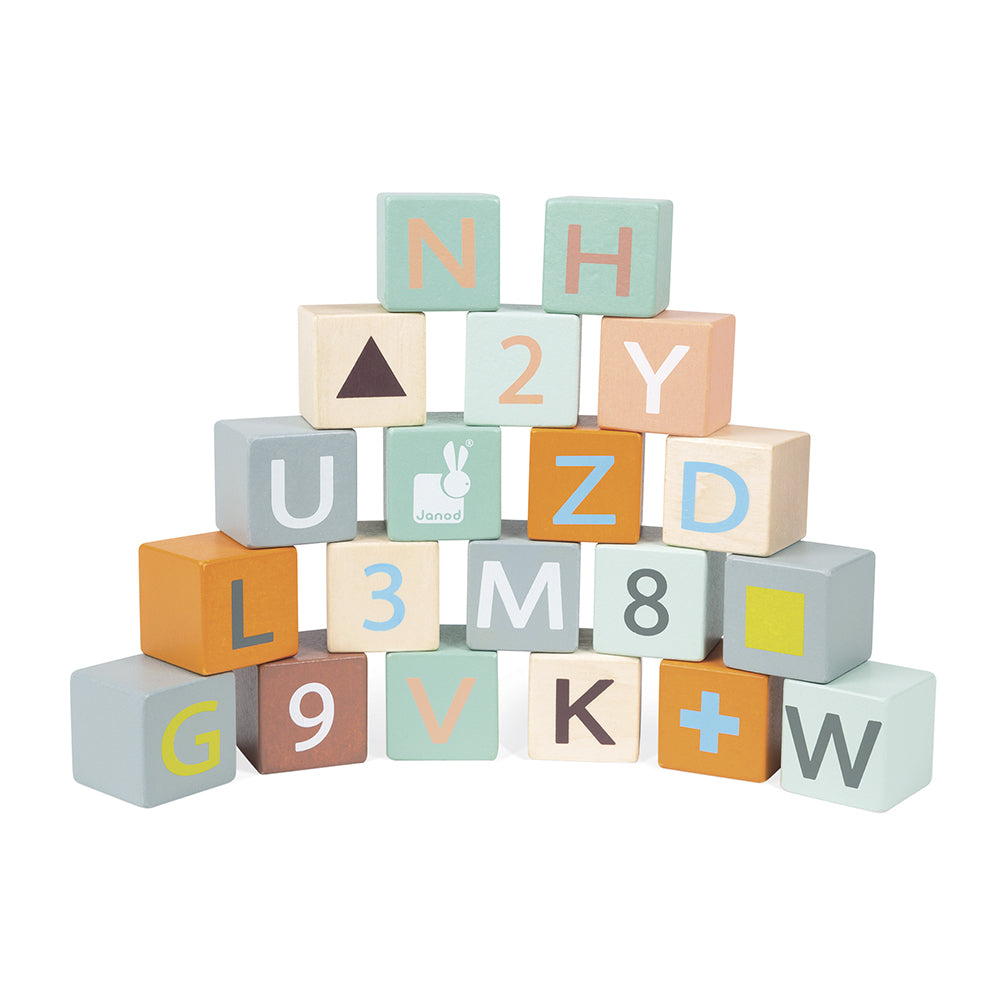 Janod Sweet Cocoon - Duwkar blokken ABC