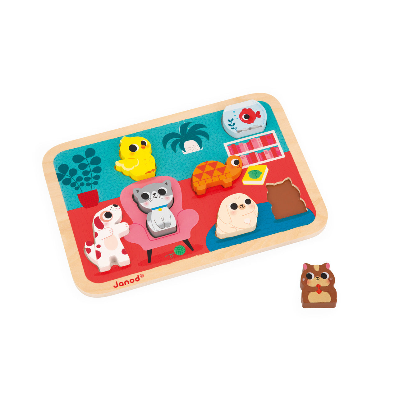 Janod Chunky Puzzel - Huisdieren