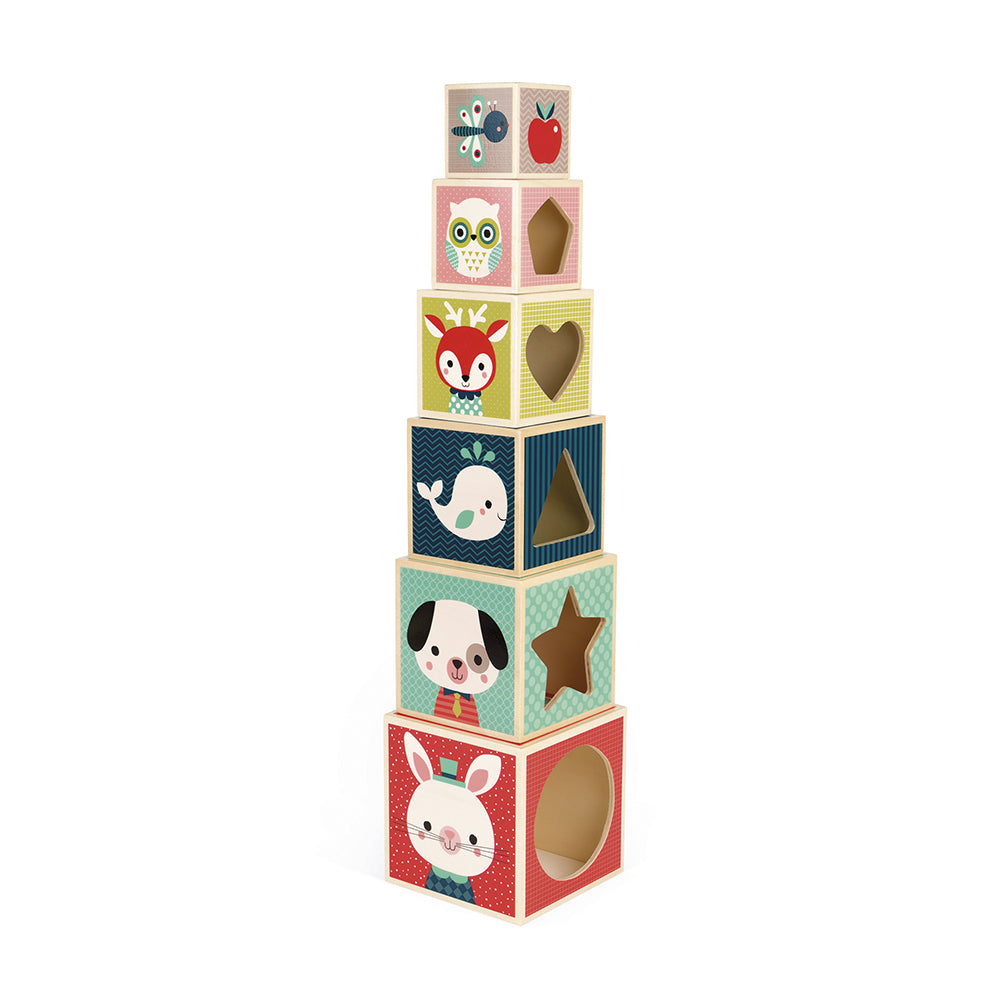 Janod Stacking tower baby forest Toys