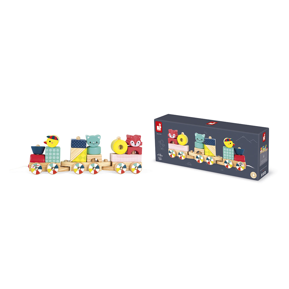 Janod Wooden train baby forest Toys