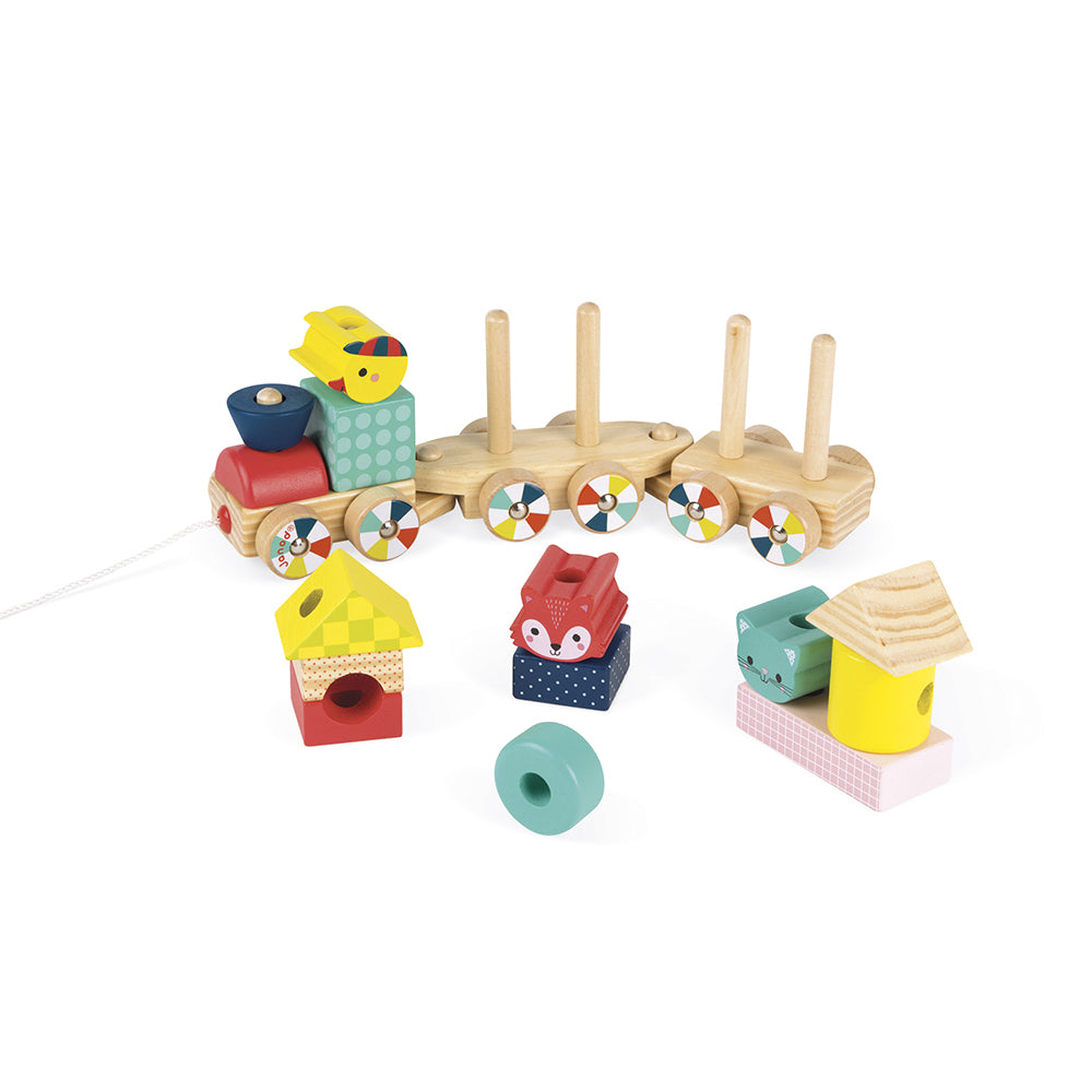 Janod Wooden train baby forest Toys